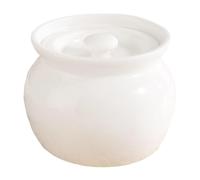 400ml Ceramic Stew Pot with Lid RedNote (Xiaohongshu) Chinese Egg Custard Pot Traditional Clay Stockpot Make The Beautiful and Delicious Soups Chicken Soup Steam Vegetables and Corn (White)