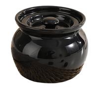 400ml Ceramic Stew Pot with Lid RedNote (Xiaohongshu) Chinese Egg Custard Pot Traditional Clay Stockpot Make The Beautiful and Delicious Soups Chicken Soup Steam Vegetables and Corn (Black)
