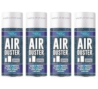 400ml Compressed Air Duster Spray Can All Purpose Cleaner Protects Laptops Keyboards (4 Cans)