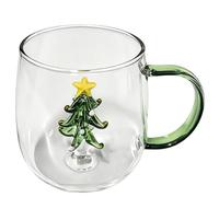 400ml Green Christmas Tree Ceramic Mug, Festive Holiday Hot Chocolate Coffee Cup With Comfort Handle, Reusable Winter Seasonal Beverage Drinkware For Family Dinner Office Xmas Party Table Decor