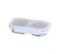 400ml Metal Snack Box 20.7cm Leak-Proof Lid(Blue)