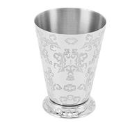 400ml Mint Julep Cups, 304 Stainless Steel Cocktail Drinking Cup Silver Moscow Mule Mug Metal Cocktail Glasses for Party, Bar, Home, Restaurant(Leaf Pattern)