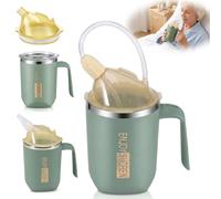 400ml Non Spill Cups for Elderly - 3 In 1 Stainless Steel Adult Sippy Cup