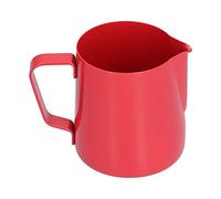 400ml Stainless Steel PTFE Coated Milk Frothing Jug with Pointed Spout Professional Coffee Frother Pitcher for Home Barista Latte Art Cream Pouring (Red)