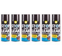 400ml Stop That Leak Repair Black Aerosol Spray Cans - Seals Leaks All Around The Home - Ideal for Piping & Guttering (6)