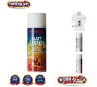 Plastikote 011107 Matt Super Spray White 400Ml