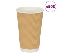 (400ml) vidaXL Paper Coffee Cups Disposable Cup Coffee Hot Beverage Cup 500 pcs Brown