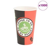 (400ml) vidaXL Paper Coffee Cups Disposable Cup Hot Beverage Cup 1000 pcs Red & Black