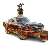 400ml Vintage Racing Car Whiskey Decanter with Stopper - Classic Sports Car Design Glass Bottle for Men, Cars Shape Novel Glass Decanter Makes for Connoisseur, Collector or Lover of Unusual B