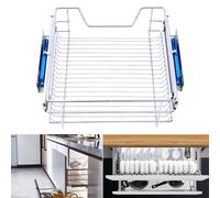 (400mm, 1pcs) Metal Sliding Kitchen Cabinet Pull Out Wire Basket Organizer