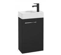 400mm Compact Bathroom Vanity Unit & Basin Sink Wall Hung OAK - WHITE - BLACK