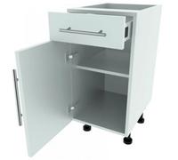 400mm Drawer Line Base Kitchen Cabinet - 720mm High - Soft-Close Drawer - White Matt - Flat Pack