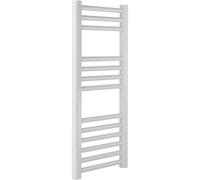 (400mm, Flat) Extra High Heat Output Central Heating White Towel Rails - 800mm High