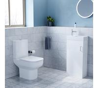 400mm Floor Standing Vanity with Basin & Close Coupled Toilet with Seat