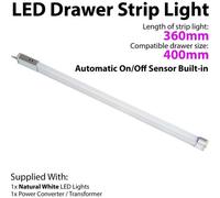 400mm LED Drawer Strip Light AUTO ON/OFF PIR SENSOR Kitchen Cupboard Door Unit