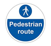 400mm Pedestrian Route Floor Sign, Hard Wearing Non-Slip/Non-Abrasive Laminated Face, R9 Grade For Slip Resistance, High Strength Self Adhesive Backing