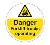 400mm Self-Adhesive Danger Forklift Trucks Operating Floor Sticker - Durable Anti-Slip Vinyl Safety Sign for Industrial Zones & Traffic Awareness, Easy Peel & Stick