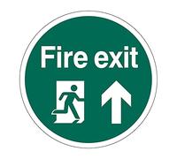 400mm Self-Adhesive Fire Exit Floor Sticker - Durable Anti-Slip Vinyl Emergency Sign for Workplace & Public Safety Compliance, Easy Peel & Stick Installation