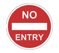 400mm Self-Adhesive No Entry Floor Sticker - Durable Safety Sign for Restricted Areas in Warehouses & Workplaces