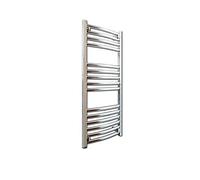 400mm(w) x 800mm(h) Curved Chrome Heated Towel Rail, Radiator, Warmer 1140 BTUs Bathroom Central Heating Ladder Rail (Bar Pattern: 4-5-6)