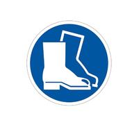 400mm Wear Safety Boots Floor Sign, Hard Wearing Non-Slip/Non-Abrasive Laminated Face, R9 Grade For Slip Resistance, High Strength Self Adhesive Backing