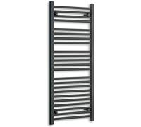 400mm Wide Black Heated Towel Rail Straight Flat Bathroom Warmer Radiator Rack Central Heating Turkish Zone (1200mm High)