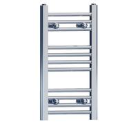 400mm Wide Chrome Heated Bathroom Towel Rail Radiator For Central Heating Elegant Designer UK (400mm x 600mm (h))