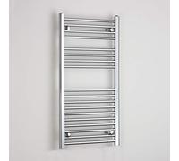 400mm Wide Chrome Heated Towel Rail Radiator Flat/Straight Ladder for Stylish Bathroom (400 x 1000 mm)