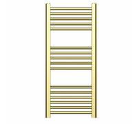 400mm Wide Shiny Gold Heated Bathroom Towel Rail Radiator For Central Heating UK (400 x 900 mm (h))