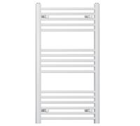 400mm Wide Straight White Heated Bathroom Towel Rail Radiator For Central Heating UK (400 x 900 mm (h))