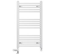 400mm Wide White Dual Fuel Electric Radiator Bathroom Towel Rail Radiator With Thermostatic and Standard Electric Element UK (400 x 900 mm (h), Standard Electric Element)
