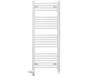 400mm Wide White Dual Fuel Electric Radiator Bathroom Towel Rail Radiator With Thermostatic and Standard Electric Element UK (400 x 1200 mm (h), Standard Electric Element)