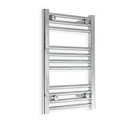 400mm wide x 600mm high Heated Towel Rail Straight Flat Chrome Bathroom Warmer Radiator Rack Central Heating