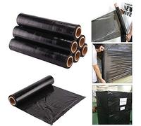 400mm X 250 meter Rolls Black Pallet Stretch Shrink Wrap Parcel Packing Cling Film Pack of 6