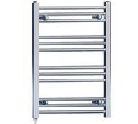 400mm x 700mm Chrome Flat Electric Pre-Filled Towel Rail Radiator For Designer Bathroom Standard Element Stock Clearance