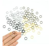 400pcs 10mm Mini Split Jump Ring with Double Loops Small Round Metal Key Rings Connectors for Making Handwork Charms Pendants Key Chains Ornaments DIY Crafts Accessories Mix Colors