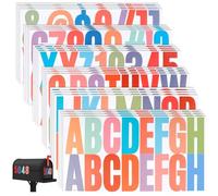 400Pcs 24 Sheets Stickers Set with Letters and Numbers 6.4cm Large Self Adhesive Alphabet Stickers Colorful Vinyl Stickers for Mailbox Notebook Signs Door Number