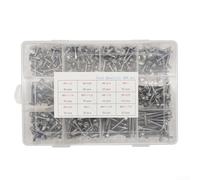 400pcs 410 stainless steel screws with hexagonal and round head cross drilling design including washer resistant for multiple materials and hardware tasks