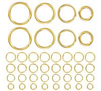 400PCS 5/6/7/8mm Open Jump Rings for Jewelry Making, Gold Single Loop Jump Ring Iron Round Connector Rings for Bracelet Necklace Jewellery Making