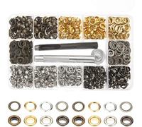 400pcs 6mm Canvas Curtain with Tool with 4 Colors Grommet Eyelets 6mm Grommet Kit for Garment Leather Rivets