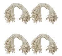 400Pcs Beige Hang Tag String, 7.5-inch Cotton Hanging Tag Fastener Snap Lock Pin Loop Fastener 1.5 mm Thick Tags Rope Ties for Clothes Shoes Bags Luggage Label Price Tags, SATONBEYI