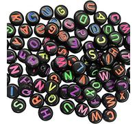400pcs Black Colour A to Z Random Alphabet Letter 6.5mm Acrylic Beads for Jewellery Making, DIY, Arts & Crafts Projects, Necklaces, Bracelets Making