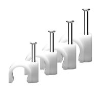 400Pcs Cable Clips, 4 Sizes Strong Electrical Cable Wall Clips for Ethernet, TV, USB, Telephone Line in White