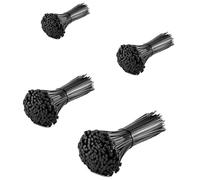 400Pcs Cable Ties Assortment -Mix Black Zip Ties Set with 4 Sizes (100/150/200/250mm) x 3.6mm Heavy Duty Nylon Cable Ties for Wire Management, Black Cables Ties Heavy Duty Zip Ties