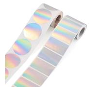 400Pcs Circle Thermal Sticker Labels Holographic Printable Circle Label Multi-Purpose Self-Adhesive Round Direct Thermal Labels for Business Logo Design QR Code Name Tag