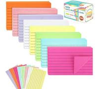 400PCS Colored Index Cards - 8 Colours 8 Sets 5"x3" One Side Lined One Side Blank - Revision/Record/Flash Note/Study Cards/Memo Scratch Pads/to Do List for Office School Home PAP06MX400