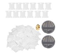400Pcs Cross Stitch Winding Board, Plastic Embroidery Thread Floss Bobbin Organizer with Transparent and Frosted Sides, Includes Needles and Brass Rings for DIY Sewing