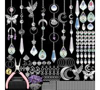 400Pcs Crystal Suncatchers Kit, Crystals Crafts Prism Hanging Decorative, Crystal Suncatchers Making Kits, DIY Suncatcher for Windows Garden Party Wedding Decor