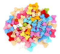 400pcs Cute Animal Fruit Heart Star Resin Buttons 2 Holes Small Sewing Decorative Buttons Beads Charms for Jewelry Scrapbooking Painting Crafts Embellishments(Bone)