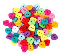 400pcs Cute Animal Fruit Heart Star Resin Buttons 2 Holes Small Sewing Decorative Buttons Beads Charms for Jewelry Scrapbooking Painting Crafts Embellishments(Heart)